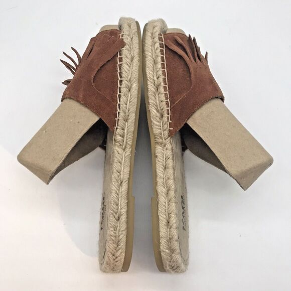Karl Lagerfeld Euler Slides Women's size 8 Brown Suede Flat Espadrille Sandals - Picture 8 of 11